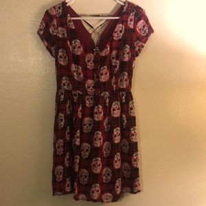 Red dress with skulls from hot topic size medium